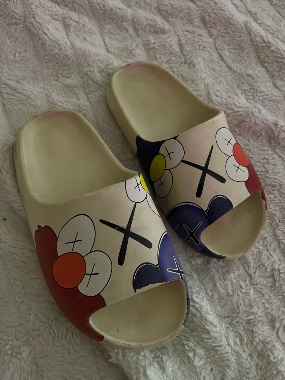 KAWS Cream Slides with Multicolor Pop Art